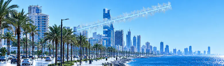 كورنيش جدة في جو بارد